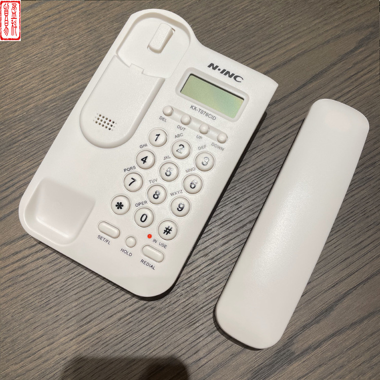 Supply KX-T076CID English foreign trade telephone call small extension battery-free wall White