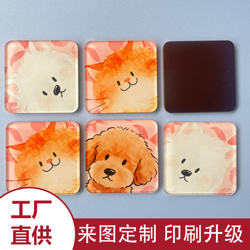 Милые магнитные магниты для холодильника с животными, акриловые магниты на заказ