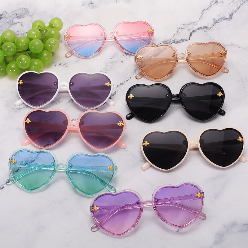 Очки для детей Bee Peach Heart, милые, кросс-браундерные, модные, для уличной съемки, круглые для девочек