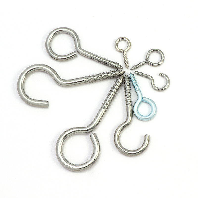 Manufacturer Supplies 304 Stainless Steel Horn Nails 1.0*8mm Closed Sheep Eye Nails Lanyard Combination Sheep Eye Self-Tapping Screws