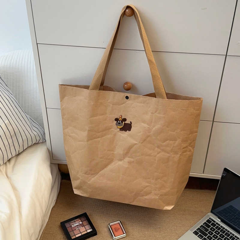Kraft Paper Tote Bag Storage Bag, Simple and Practical Gift Bag Storage Bag Tote Bag