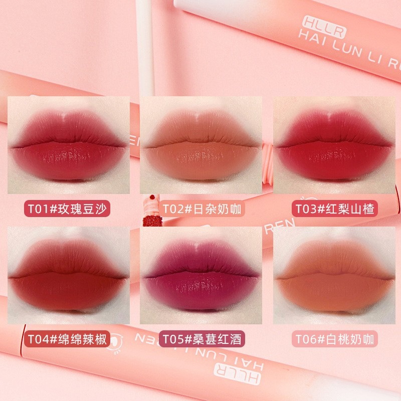 HLLR velvet natural matte lip glaze fade lip pattern white lip gloss affordable student makeup lipstick wholesale generation
