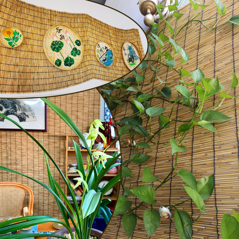 New Chinese Shading Reed Curtain Wall Decoration Ceiling Straw Curtain Cross-border Partition Lifting Bamboo Curtain Roller Curtain