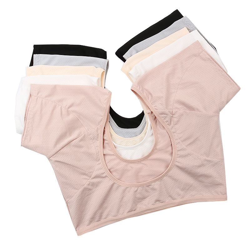 Sy32-6 Cross-Border Underarm Sweat-Absorbent Pad Vest Mesh Quick-Drying Short-Sleeved Breathable Sweat-Absorbent Anti-Sweat Milk Silk Mesh