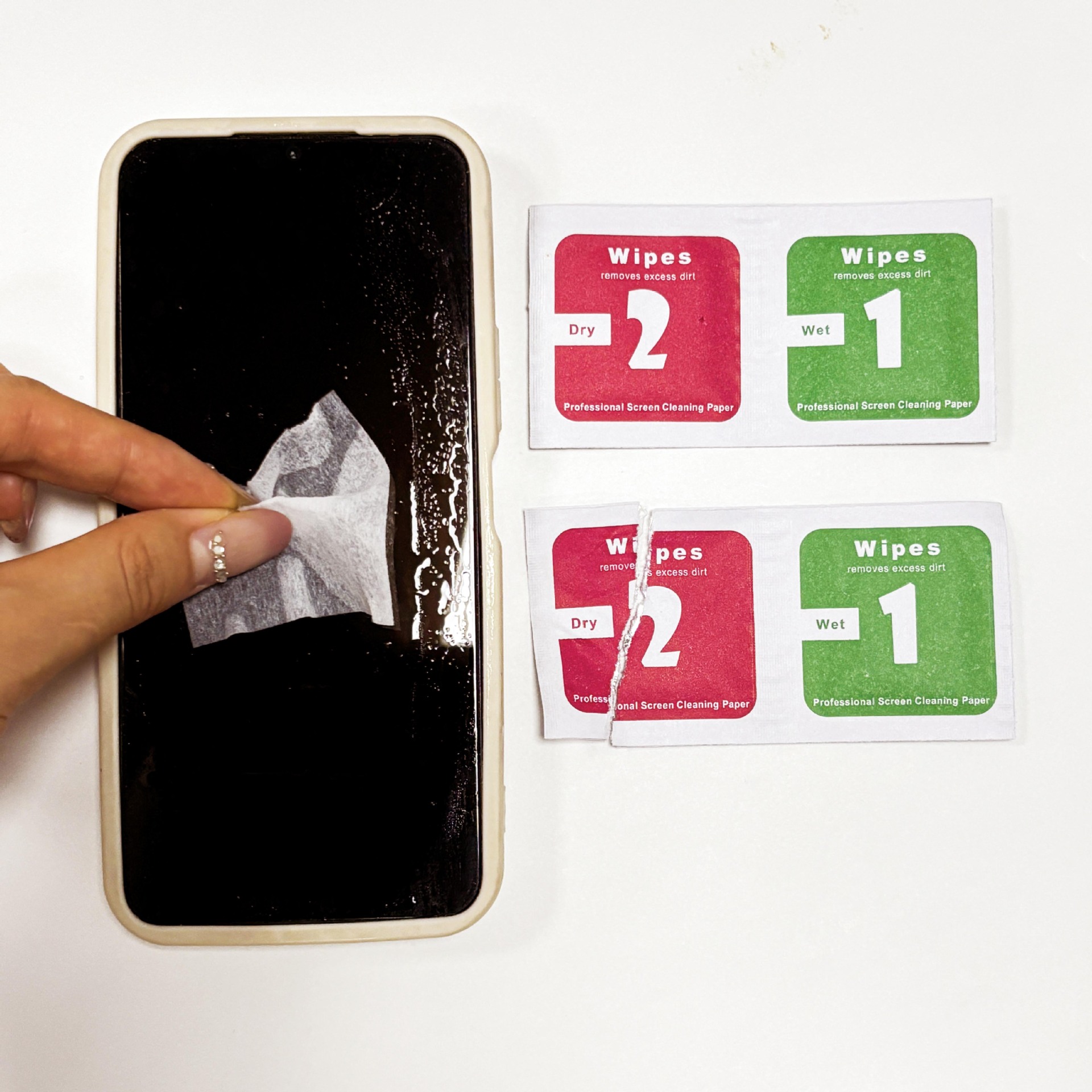 Portable Disinfection Manufacturer Wholesale Dry and Wet Alcohol Mobile Phone Tempered Film Disposable Cleaning Dust Removal Independent Sterilization