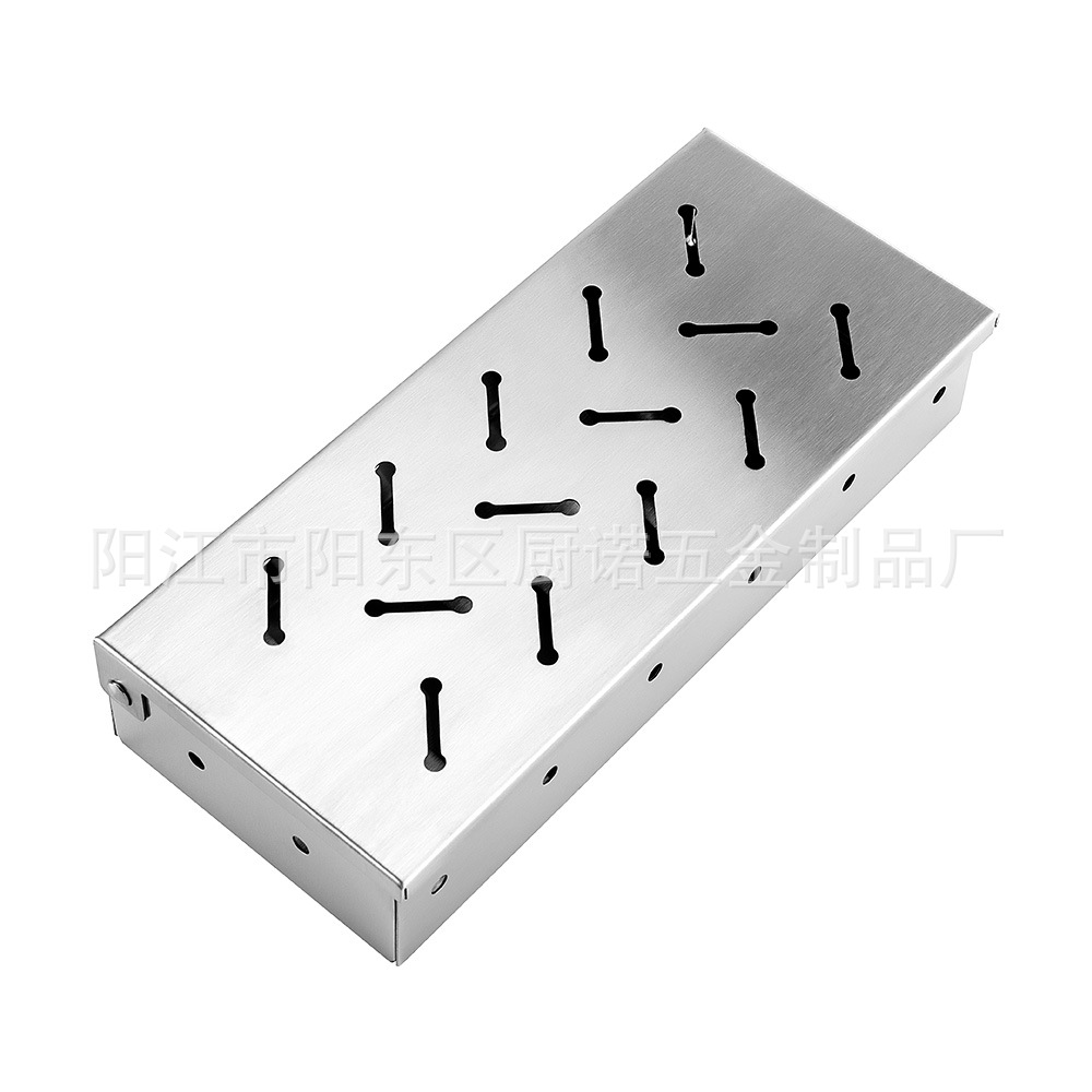 Cross-Border Hot Selling Stainless Steel Smoker Box Amazon Bbq Grill Oven Grill Multi-Pattern Smoker Box