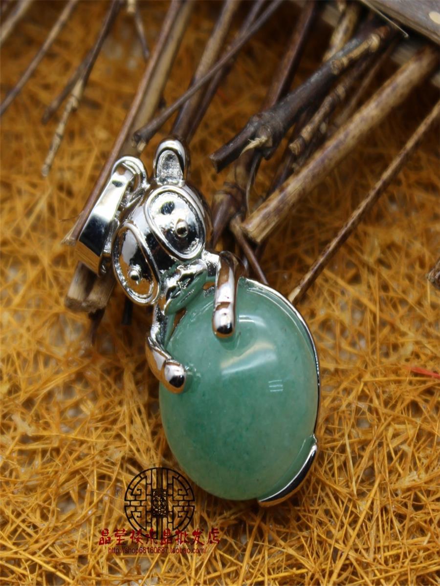 Manufacturer's Origin Crystal Personalized Ol Red Panda Pendant Flower Green Stone Necklace Yiwu Cross-Border Jewelry Jewelry