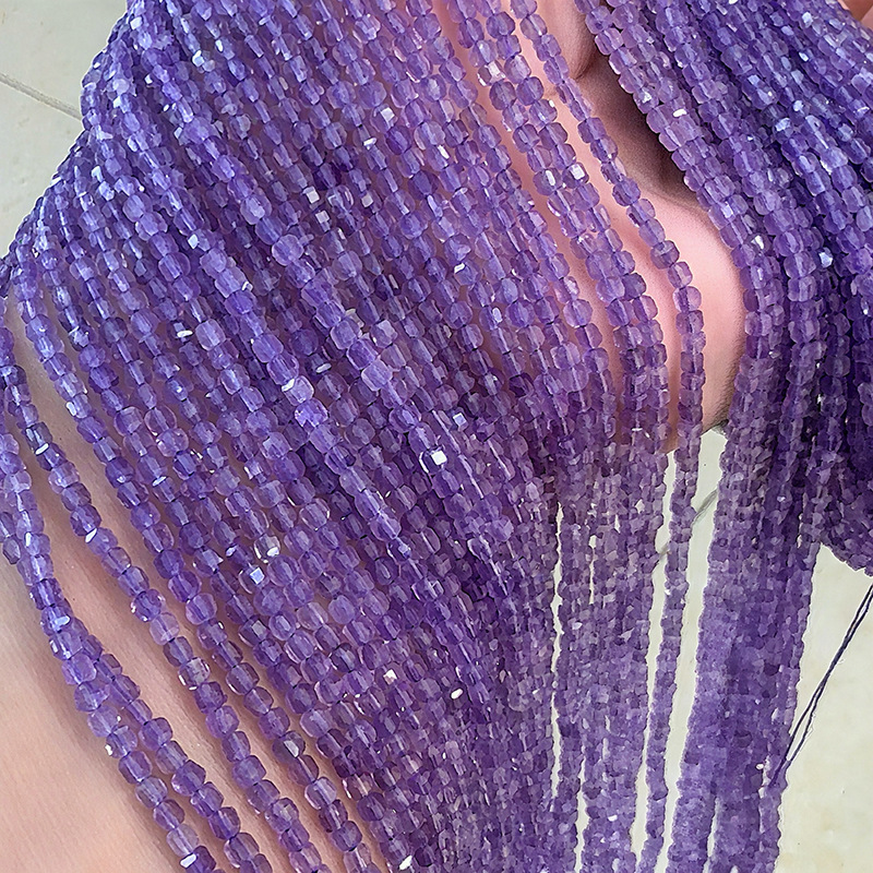 Аметистовый сахарный кубик натуральный камень без клея, камень удачи