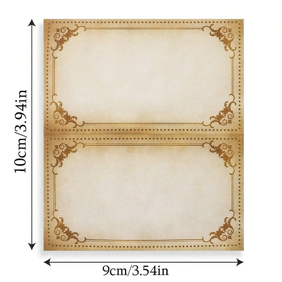 Baroque Pattern Square Frame Table Card, One Piece Minimum Order, Factory Ready Stock, Retro Wedding Handwritten, Fillable Thickeneded Paper