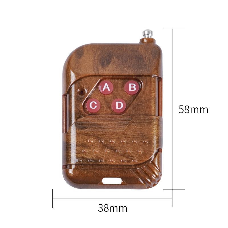 Peach Wood Remote Control for Lights, Alarm, Rolling Shutter, Garage Gate, Access Control, Learning Type Wireless 433Mhz