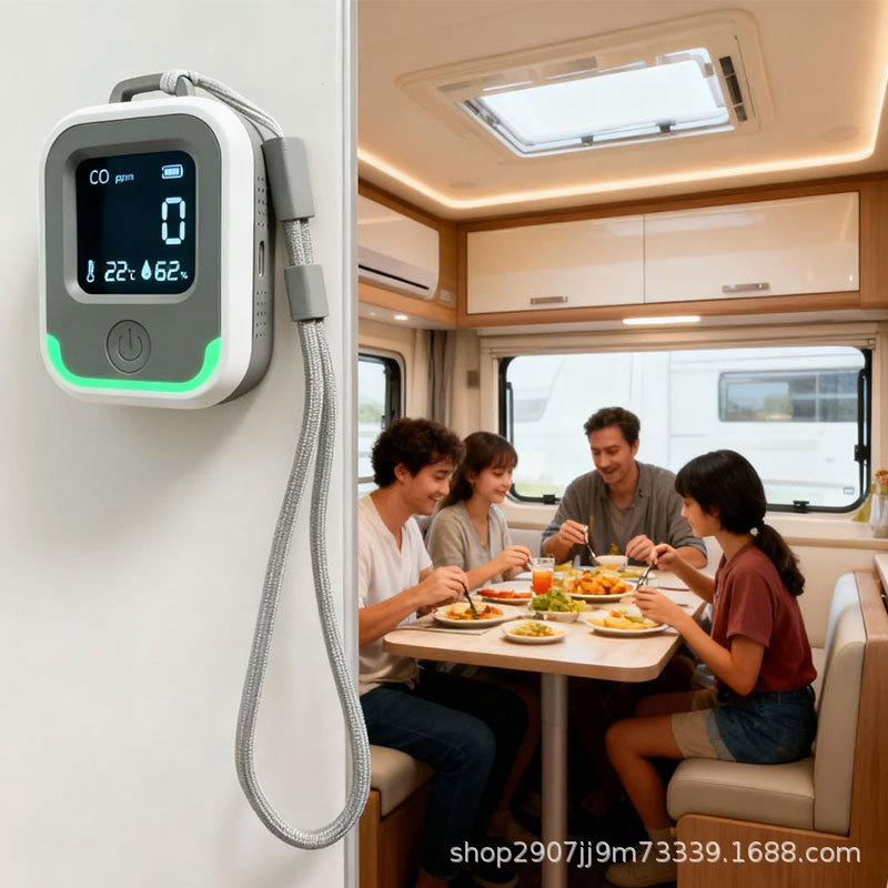 Foreign Trade Patented 3-in-1 Carbon Monoxide Detector Co Portable Outdoor Camping Rv Temperature and Humidity Alarm