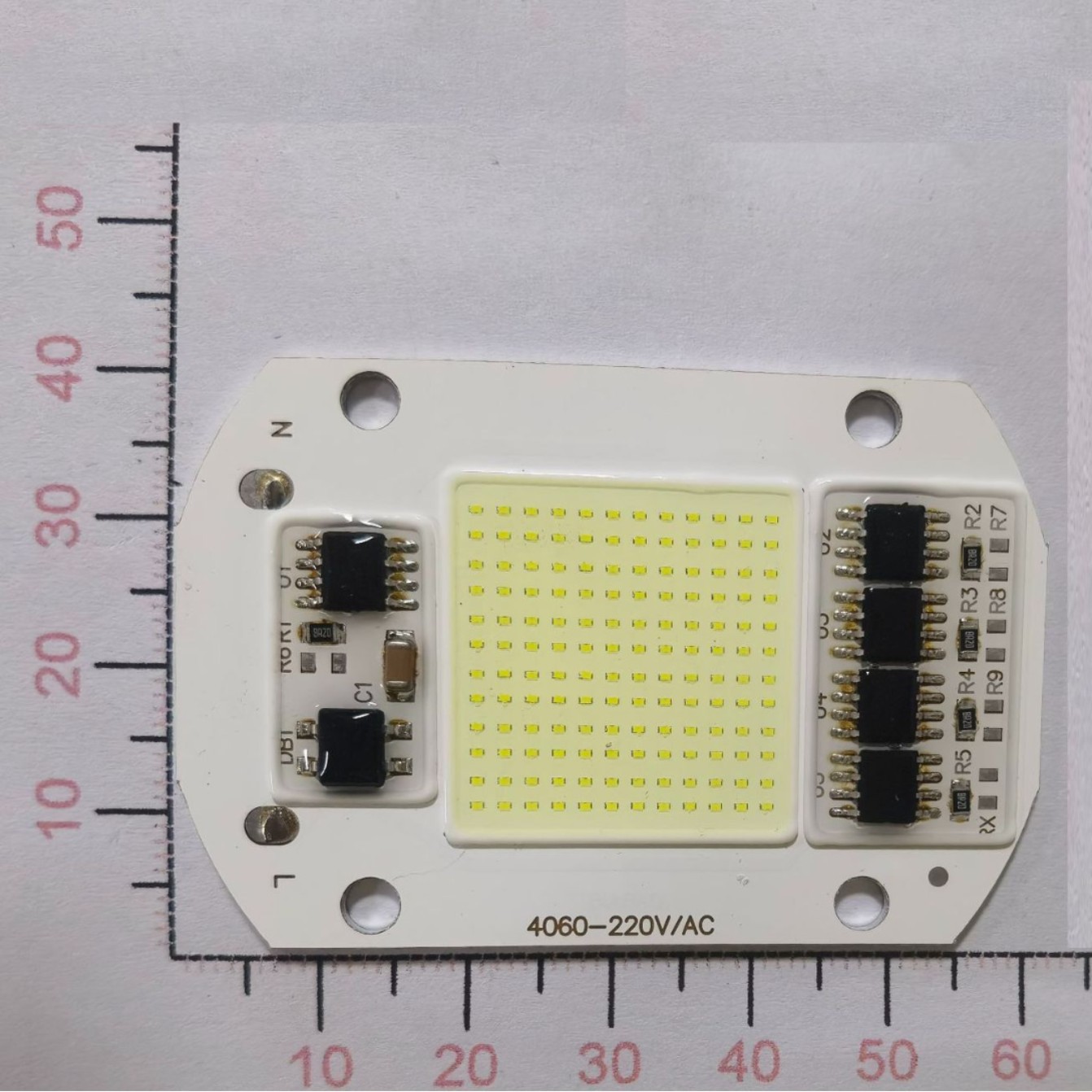 220V linear integrated COB light source flip 50W size 4060 aluminum substrate 1.4