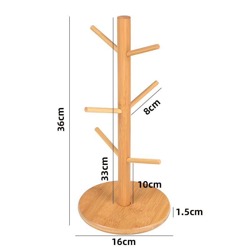 Wholesale Household Bamboo Cup Holder Creative Storage Rack Water Cup Rack Inverted Drain Rack Cup Rack