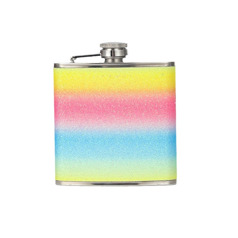 Factory wholesale portable stainless steel hip flask 8oz7oz6oz Gretel black silver pink gold gift box