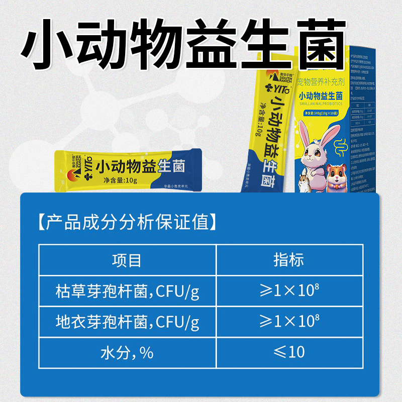 Small Animal Probiotics Small Pet Rabbit Chinchilla Hamster Sugar Glider Guinea Pig Probiotic Powder Pet Gastrointestinal Treasure