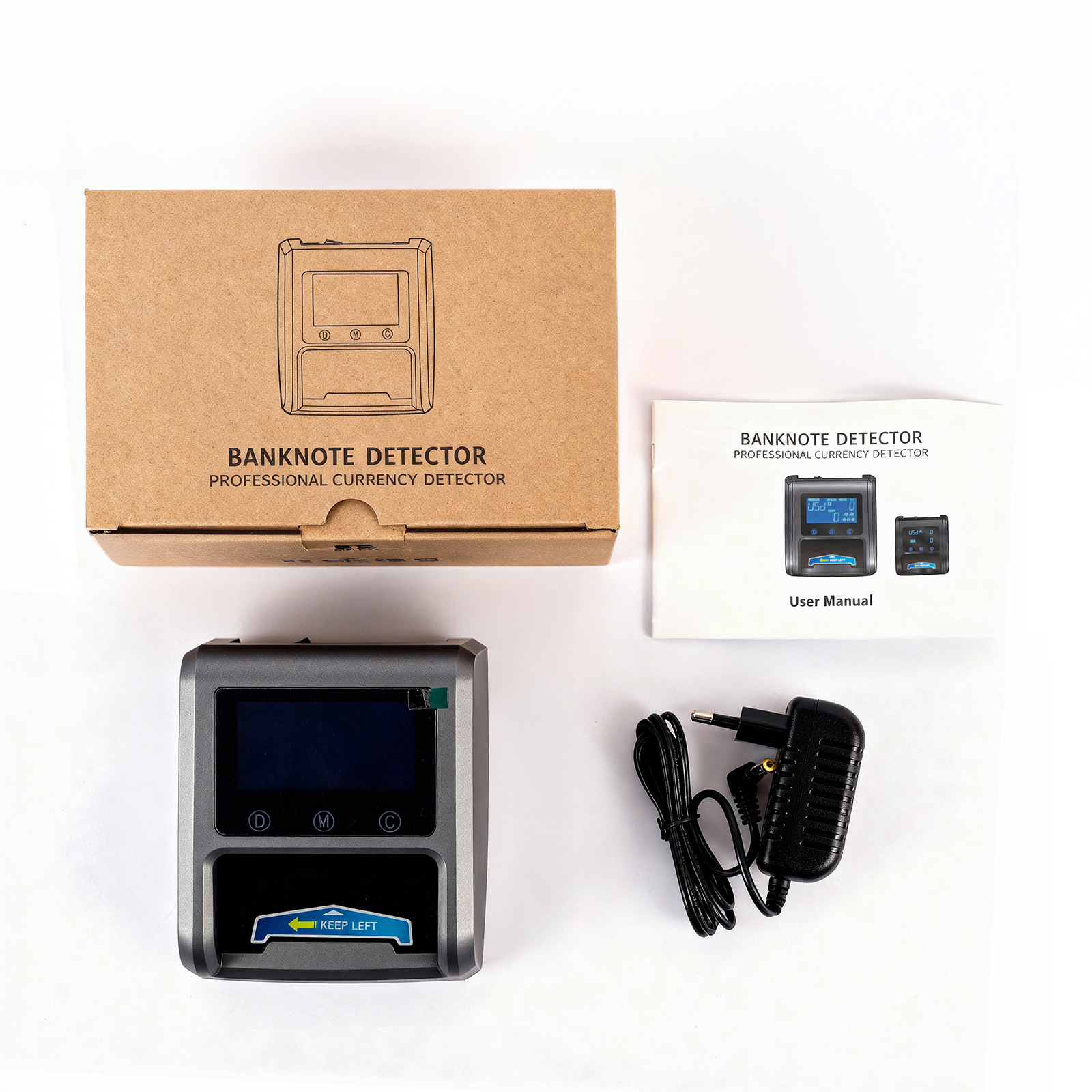 Fengjin 600 Lcd Screen Banknote Counting Machine Small Portable Multi-National Currency Authentication Fake or Real Optional Battery Model