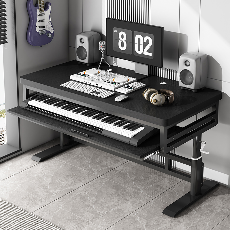 Solid Wood Adjustable Arranger Desk Digital Piano Table Midi Keyboard Guzheng Studio Music Adjustable Computer Table