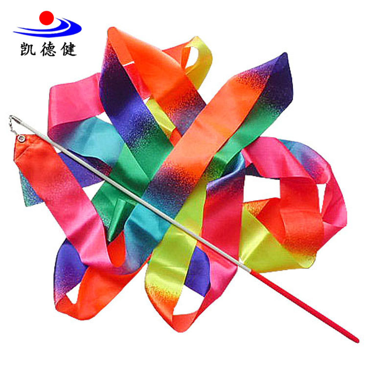 Dance ribbon kindergarten rhythmic gymnastics silk belt color children dance performance props sporting goods ribbon