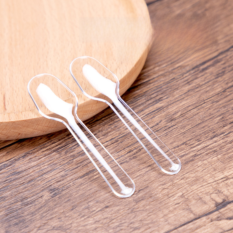 Trumpet flower disposable spoon transparent ice cream spoon jelly spoon ice cream spoon crystal spoon