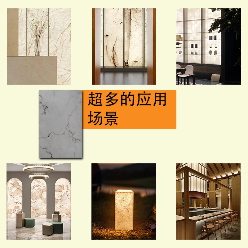 Translucent Cloud Slate Acrylic Translucent Plate Artificial Stone Alabaster Resin Plate Countertop Decorative Plate Bar Luminous Plate