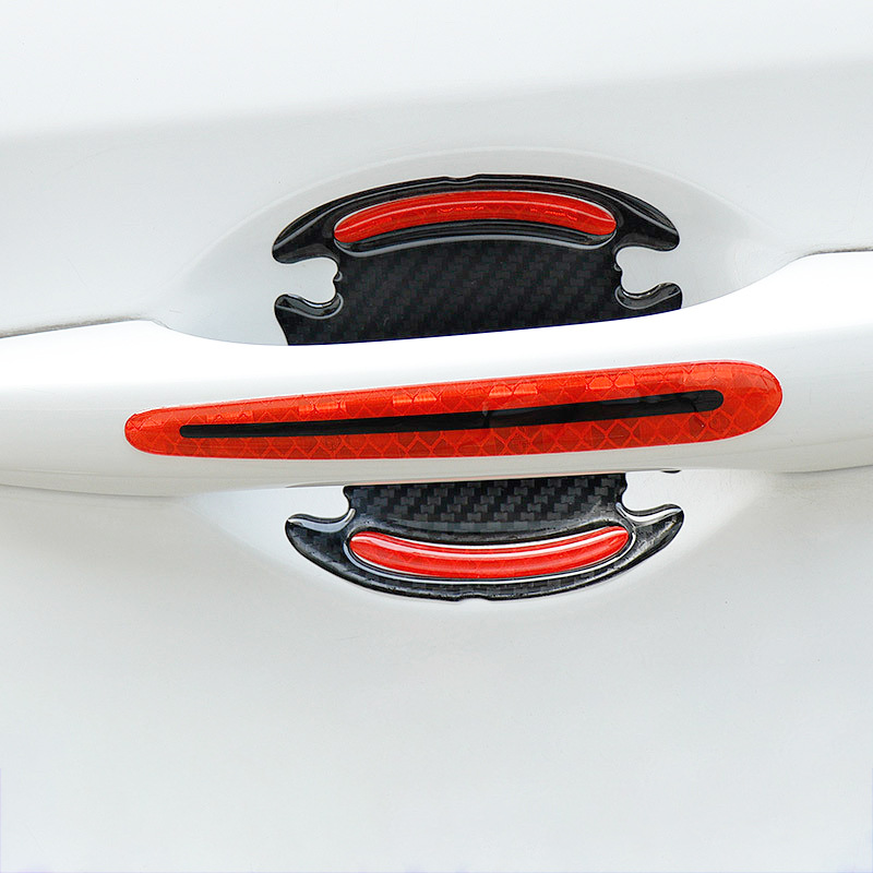 Car Handles Paste Carbon Fiber Pattern Reflective Door Bowl Decorative Paint Surface Anti-scratch Scratch Universal Car Door Bowl Protective Paste