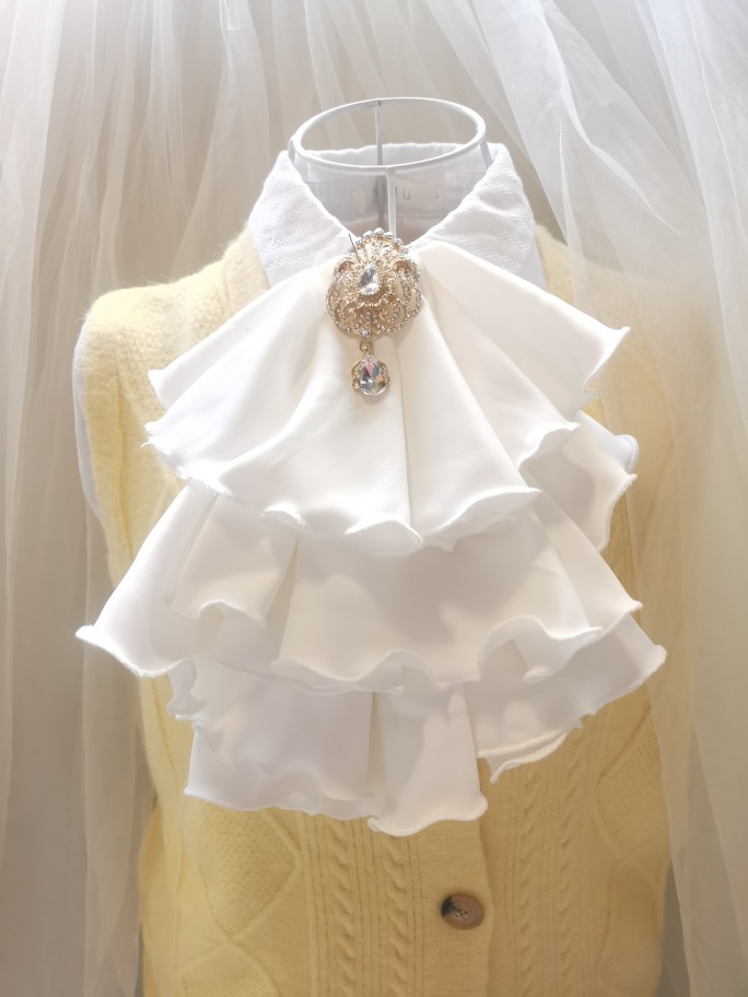 Рюши трехслойный европейский воротник цветочный шарф белый воротник цветочный косплей выступление юйцзян лайс bow tie