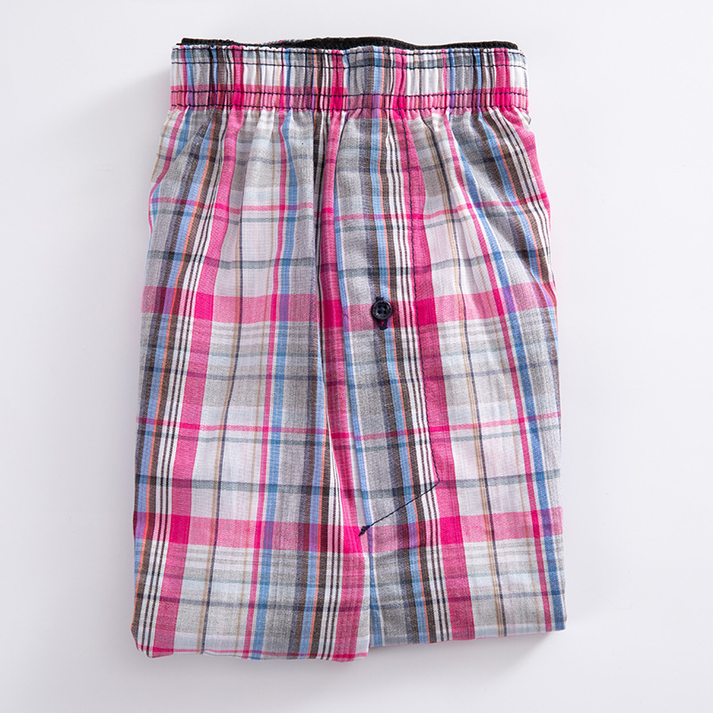Men's Arrow Pants Home Underwear Wholesale Cotton Woven Plaid Boxer Briefs Summer Beach Pants Loose Boxer Shorts