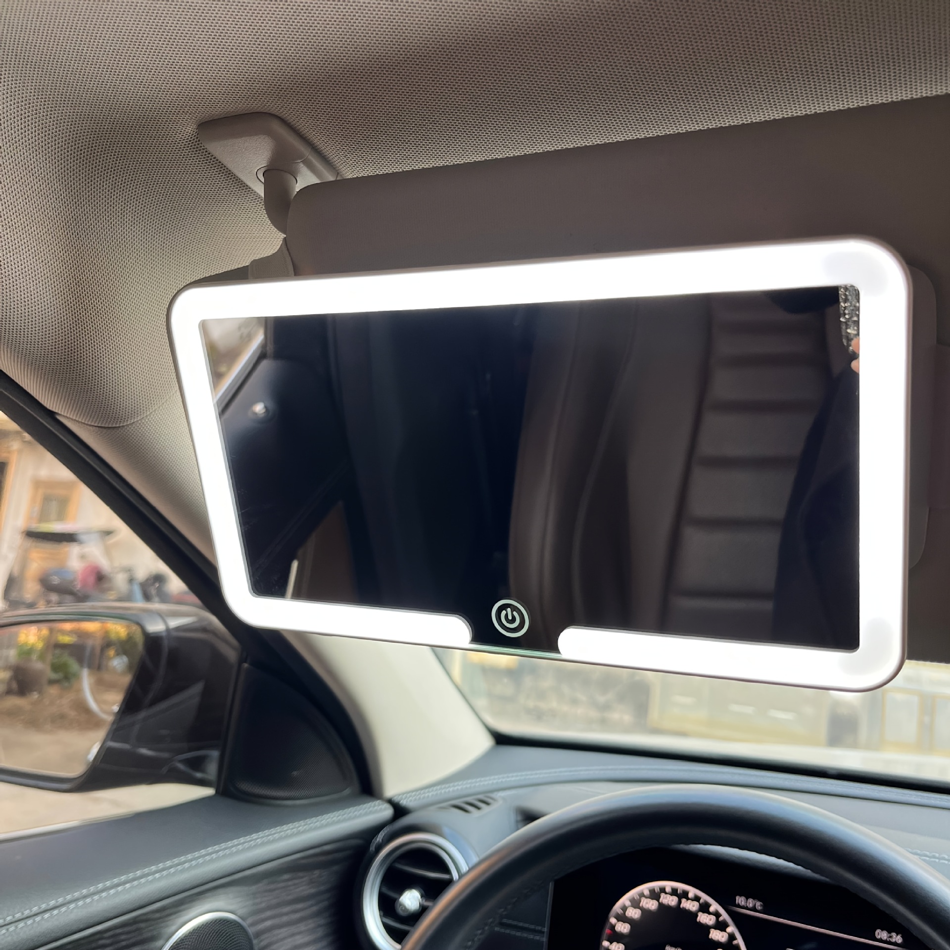 Cross-Border Car Makeup Mirror 3X Magnification High-Definition Sun Visor Co-Pilot Car Led Three-Color Adjustable Makeup Mirror