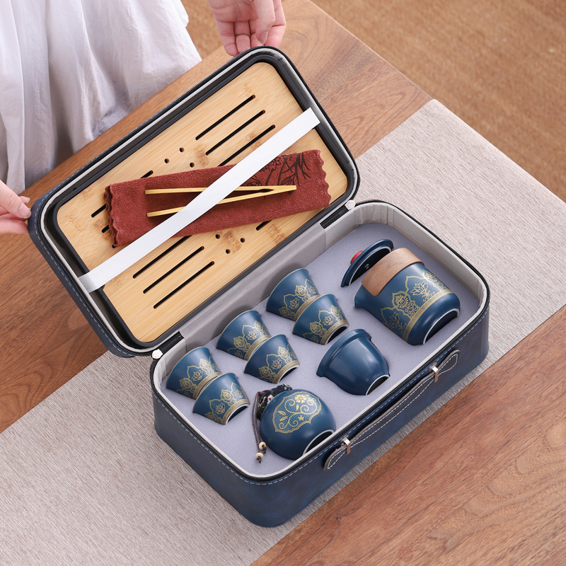 Custom Gift Tea Set suit Portable Travel Tea Set Express Cup Kung Fu Tea Set Business Accompanying Gift Logo