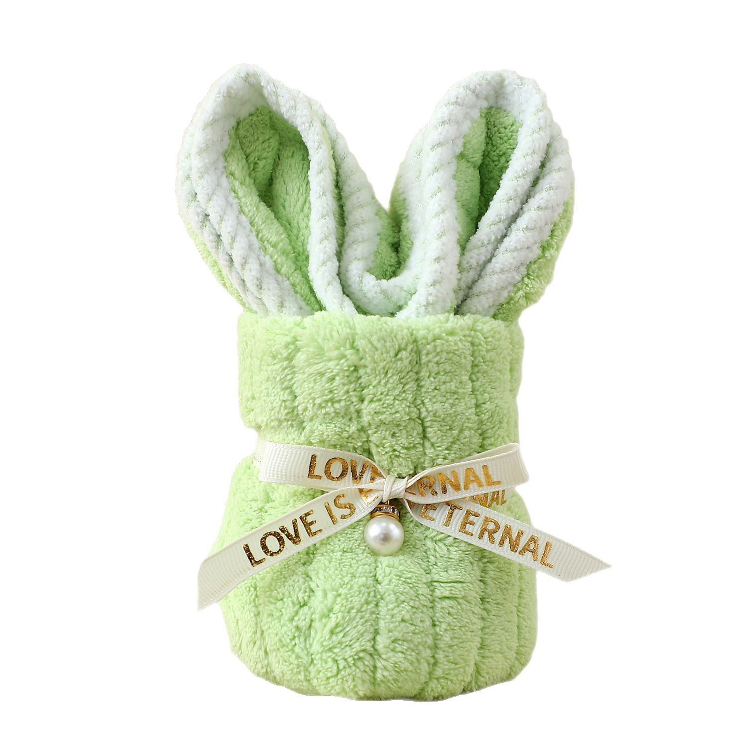 Coral fleece rabbit towel hand gift pearl bow rabbit gift box wedding festival activities opening gift wholesale