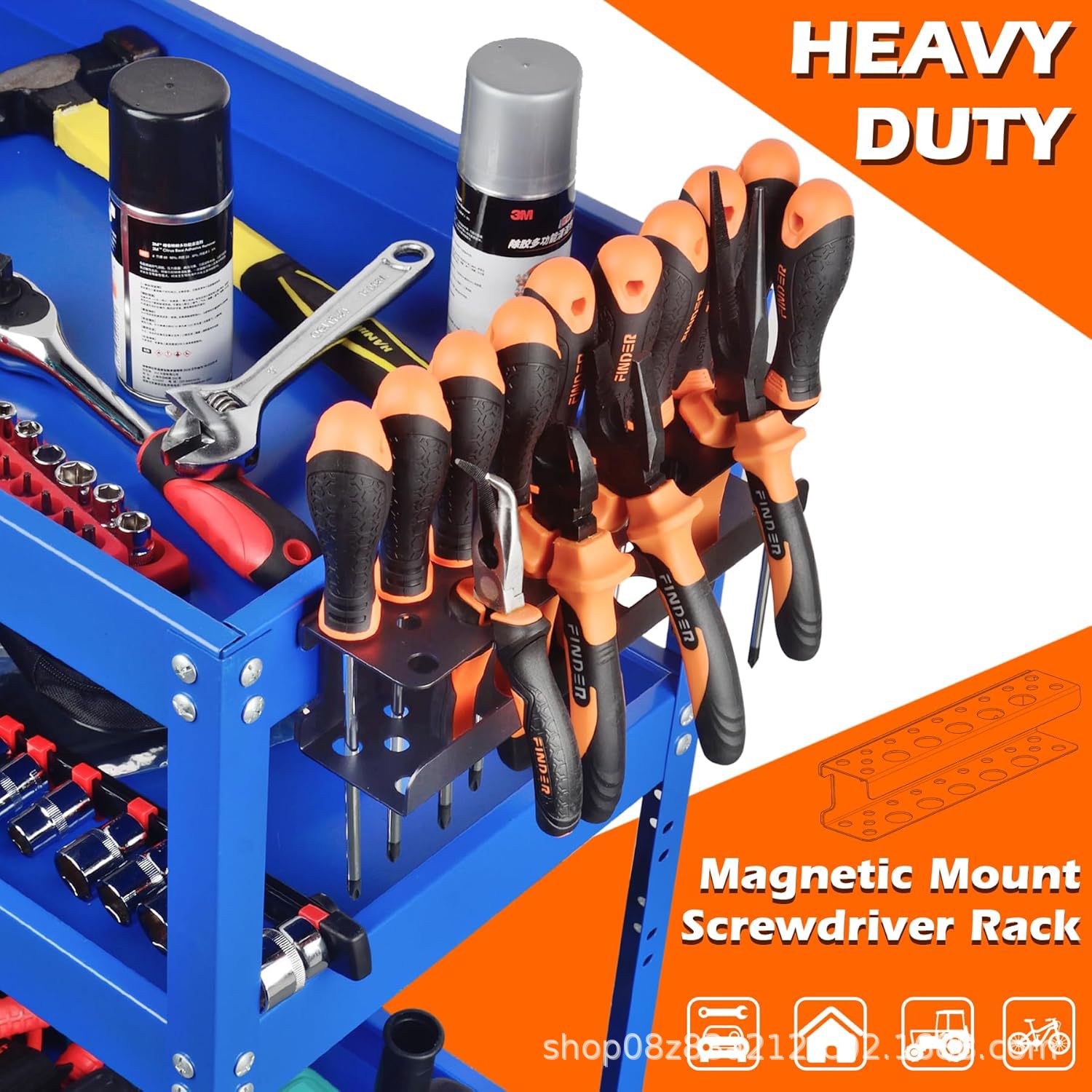 Mutuactor Screwdriver Storage Rack Heavy Duty Magnetic Mount Screwdriver Holder Pliers Organizer Magnetic