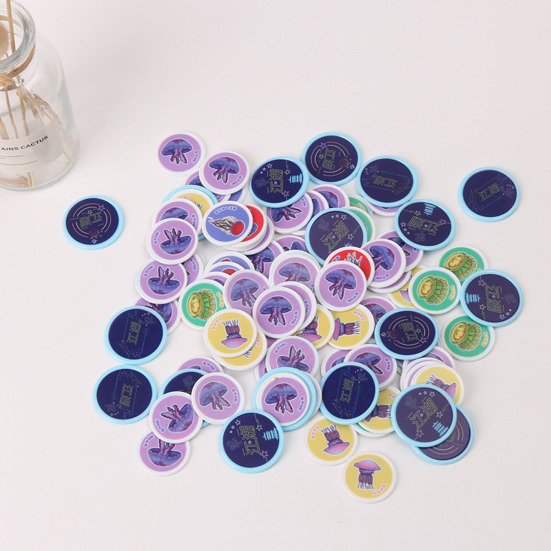 Color Plastic Counting Round 25 30 37mm Counting Pieces Primary School Children's Mathematics Cognitive Teaching Aids Counting Coins