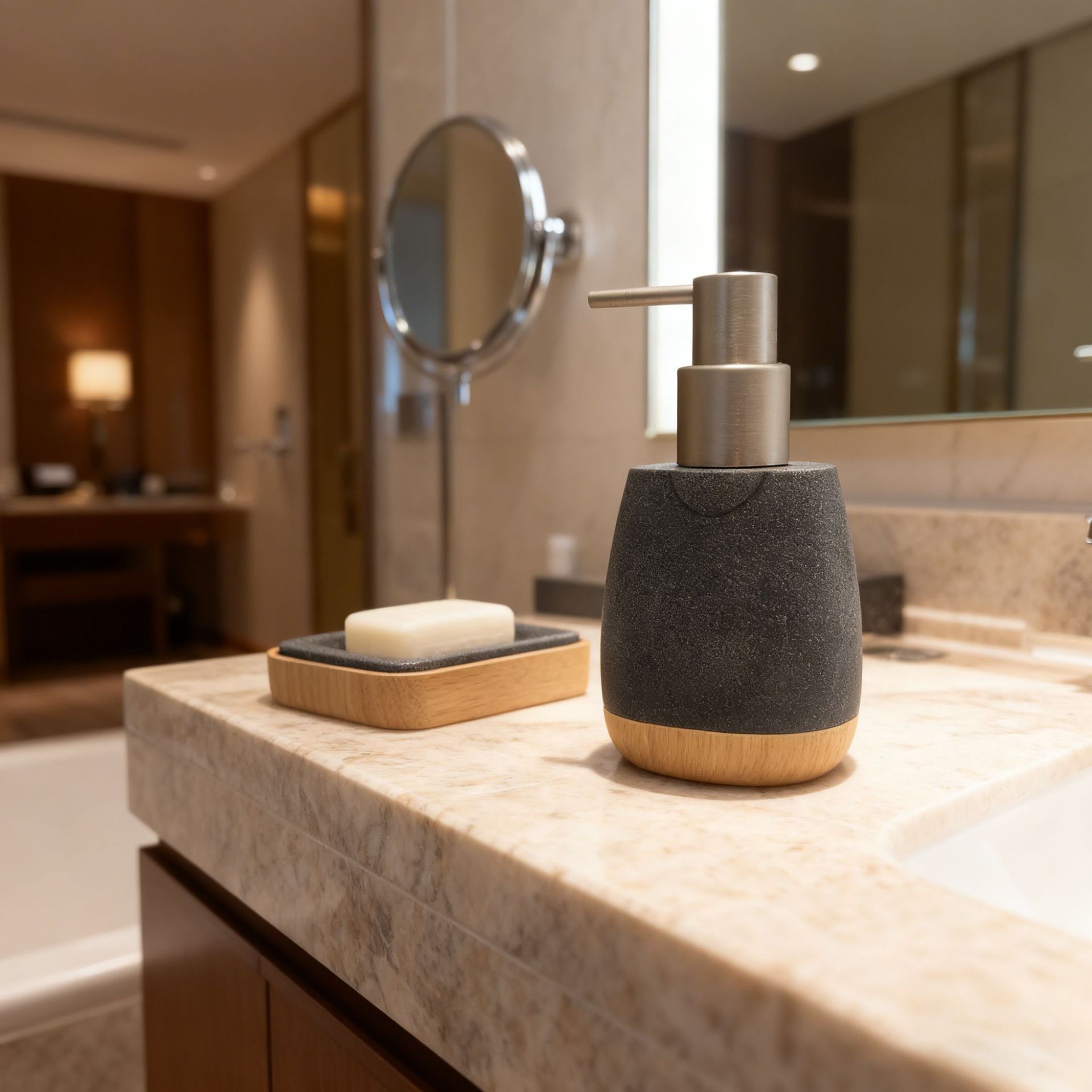 Люкс-упаковка для геля для душа, бутылка с древесным рисунком, доступная для ванной