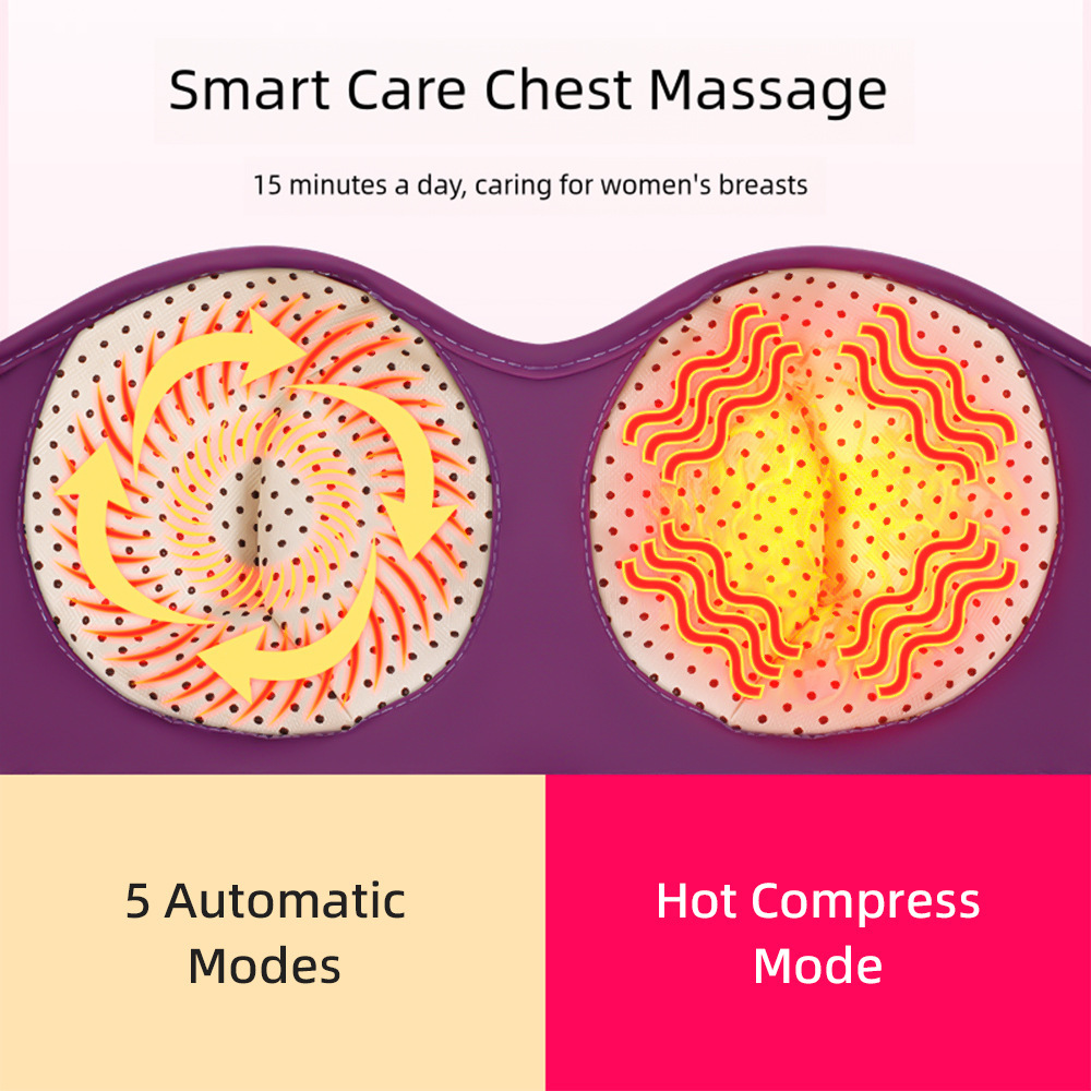 Amazon cross-border electric chest massage instrument charging smart vibration massage hot compress massager underwear wholesale