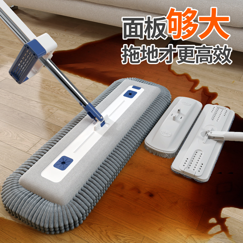 Швабра из шенилла для домашнего использования, одношаговая очистка, новая модель 2025 года, швабра с ручным управлением, впитывающая плоская швабра, двойное использование для влажной и сухой уборки