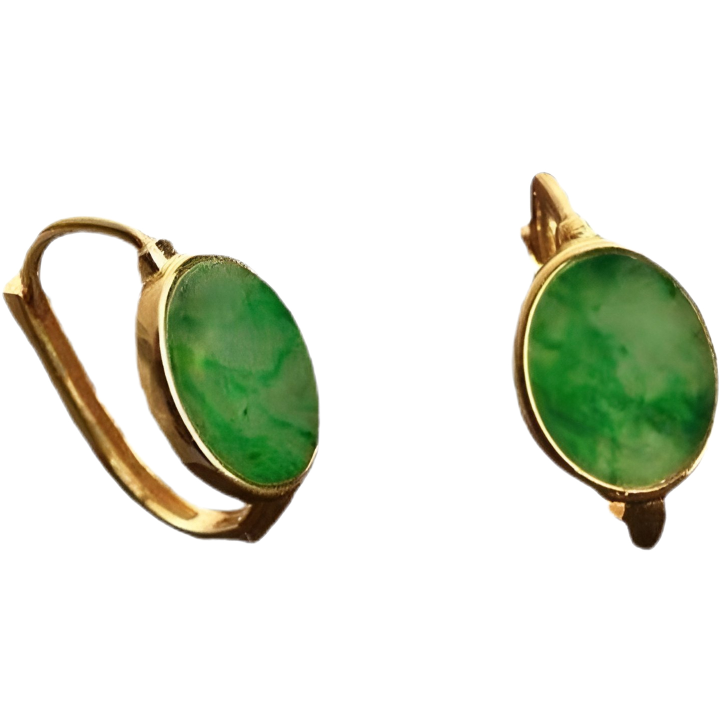 Natural Chalcedony A-Grade Earrings, Bright Green Jade Round Earrings, Niche Design, Fashionable Earrings, Earrings, Jade Carving for Women