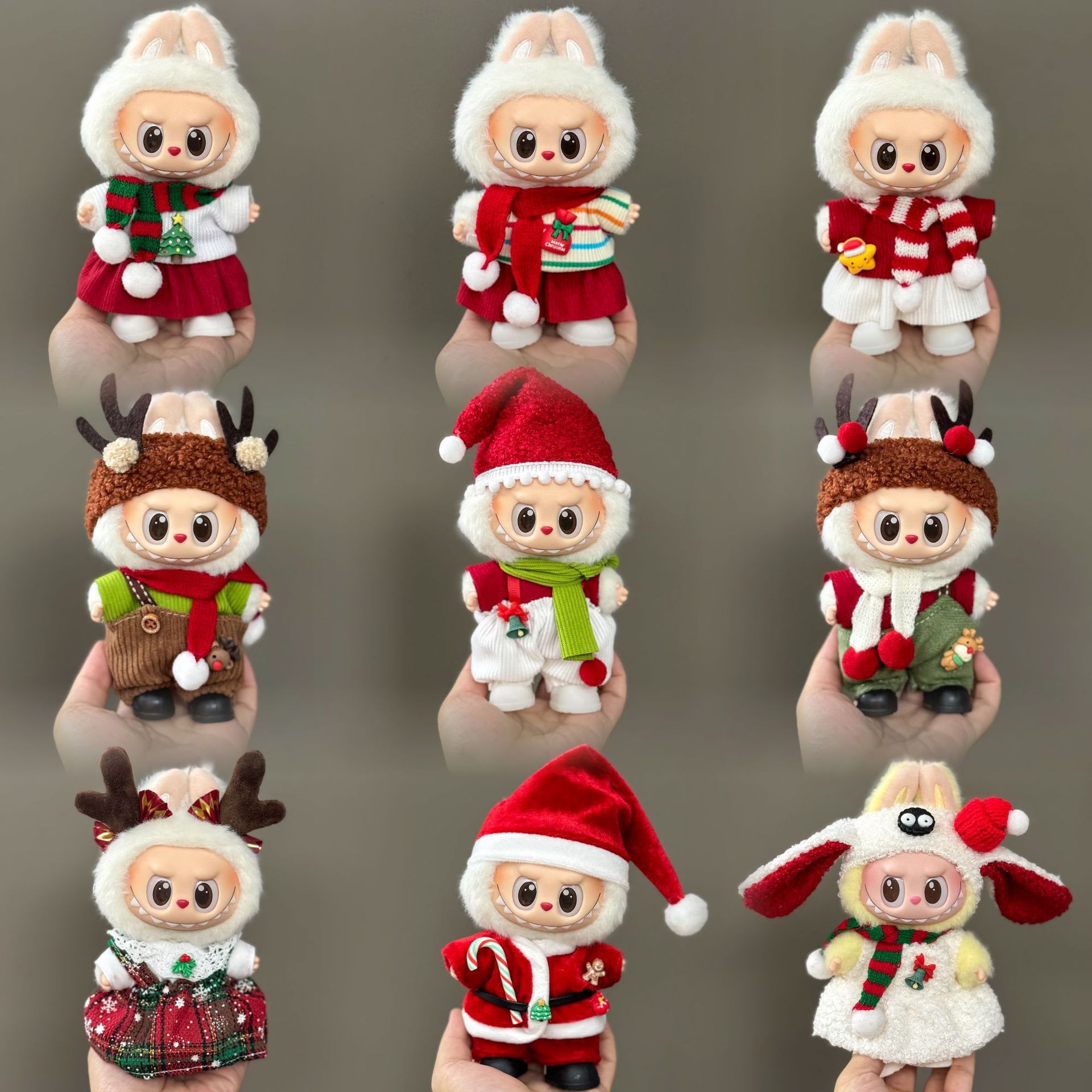 Only Clothes Suitable for Labubu Doll Clothes, First, Second and Third Generation Labubu Pendant Dolls, Wearable Christmas Doll Clothes Set