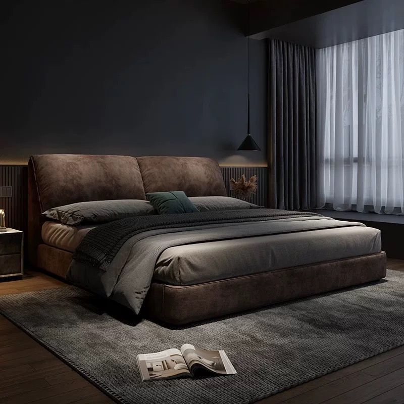 Italian-Style Elephant Ear Fabric Bed Master Bedroom Large Bed Simple Modern Double Bed Nordic Ins Style Internet Celebrity Wedding Bed