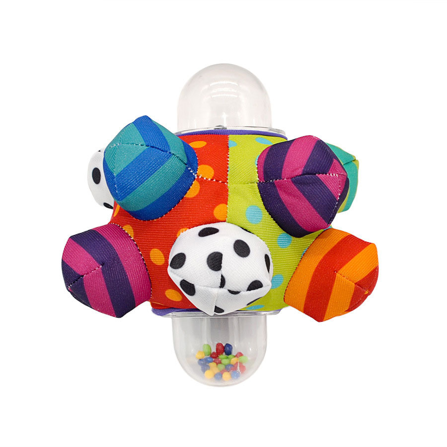 Baby Three-Dimensional Cloth Ball Touch Hand-Grabbing Bubble Ball Educational Baby Colorful Bead Rattle Ball Wholesale Production Manufacturer