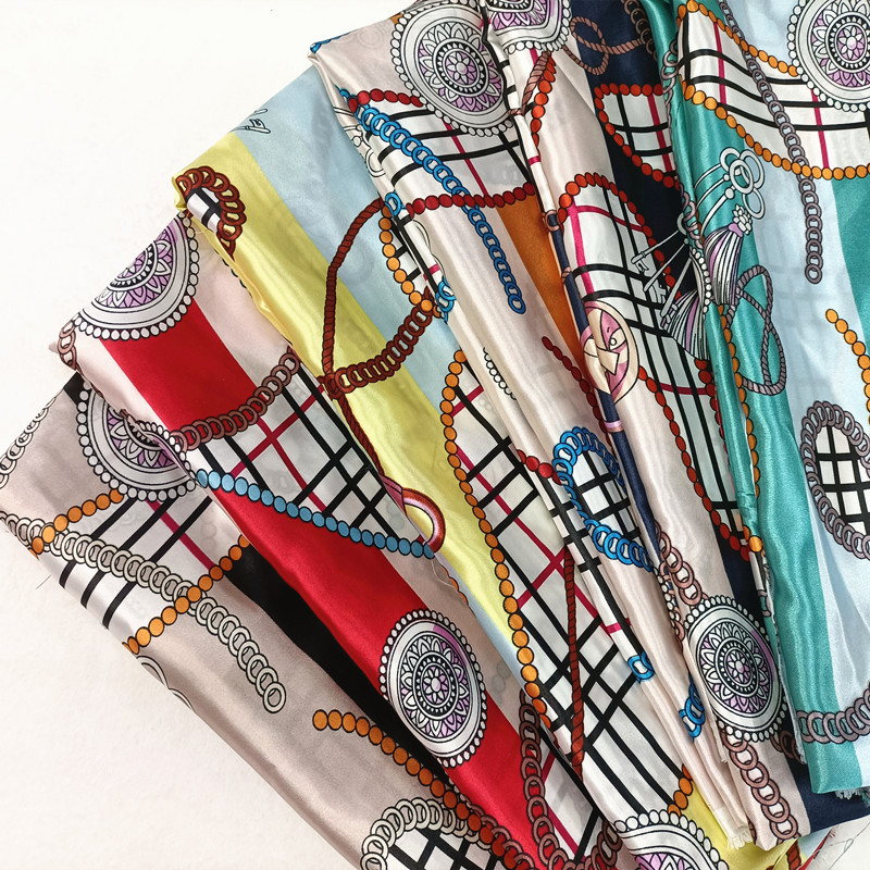 Лента из сатина с принтом для упаковки подарков, шарфов, сумок, одежды и подкладки