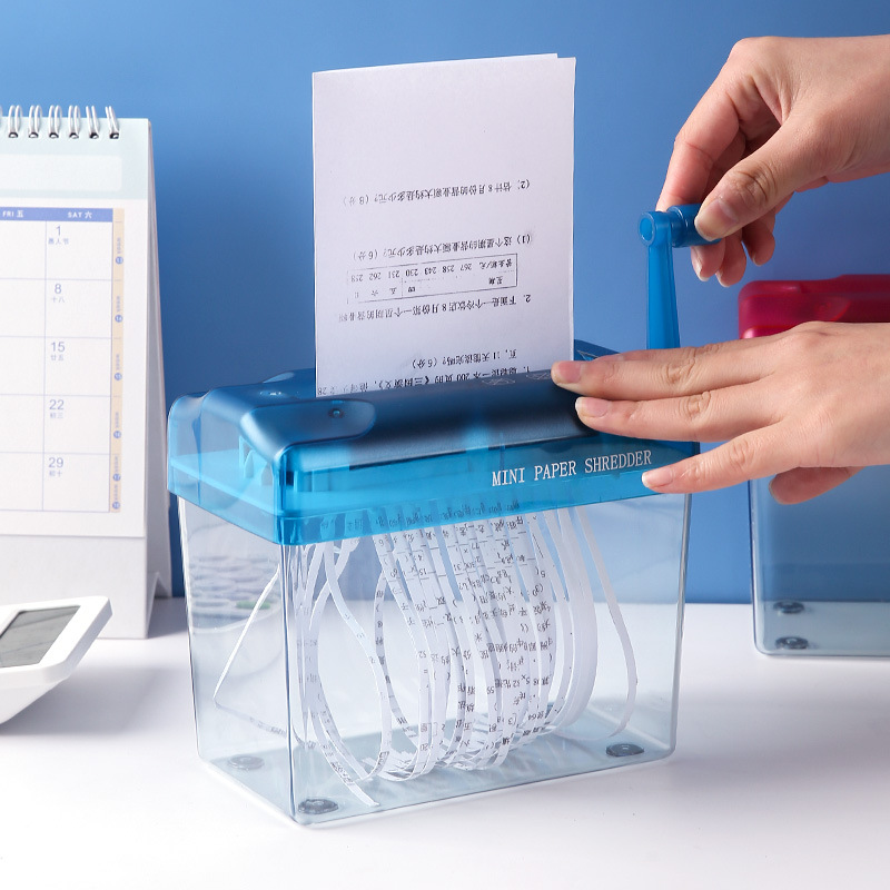 Manual paper shredder office mini household manual small paper shredder tool hand crushes A4 paper card shredder