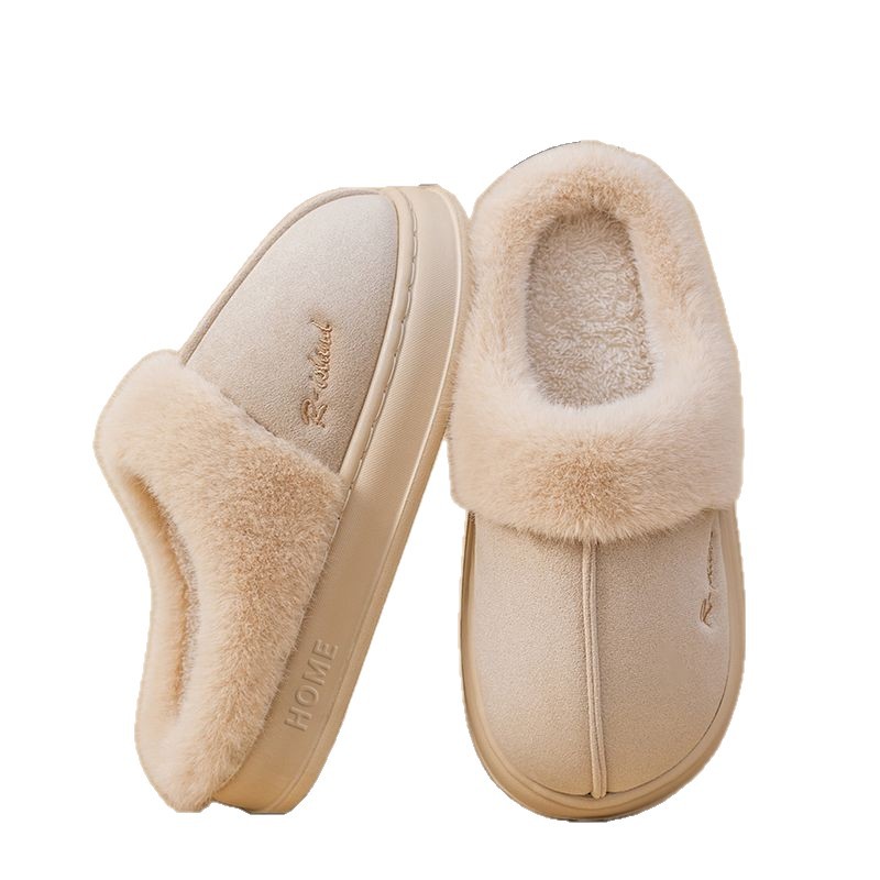 Stuffed Cotton Slippers for Women 2024 New Autumn and Winter Home Use Indoor Thick-Soled Non-Slip Fleece-Lined Warm Winter Men's