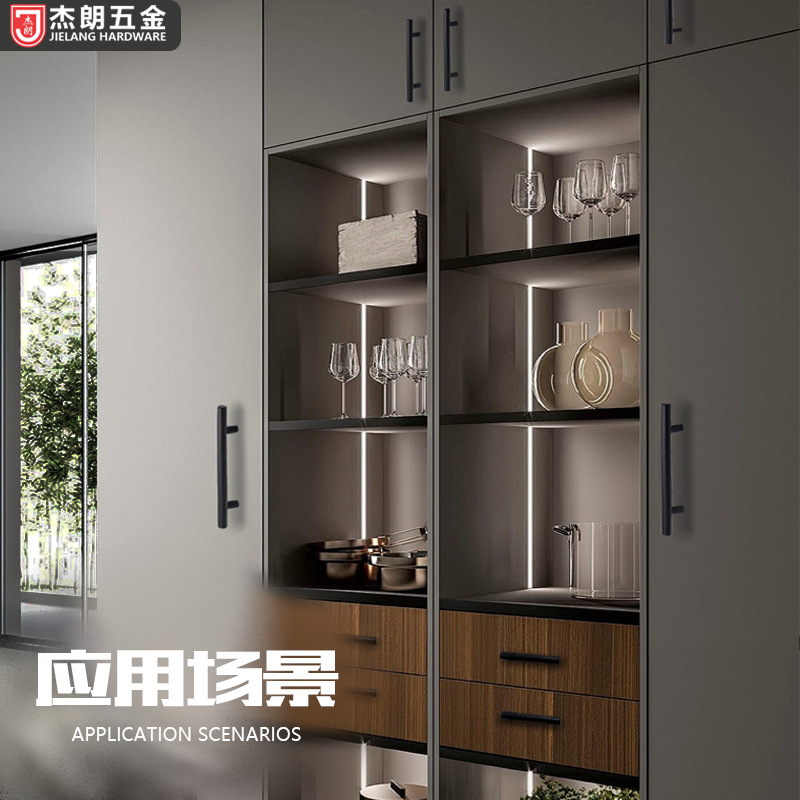 Cross-border supply T-shaped handle 201 hollow luxury door handle drawer wardrobe door furniture round tube stainless steel handle