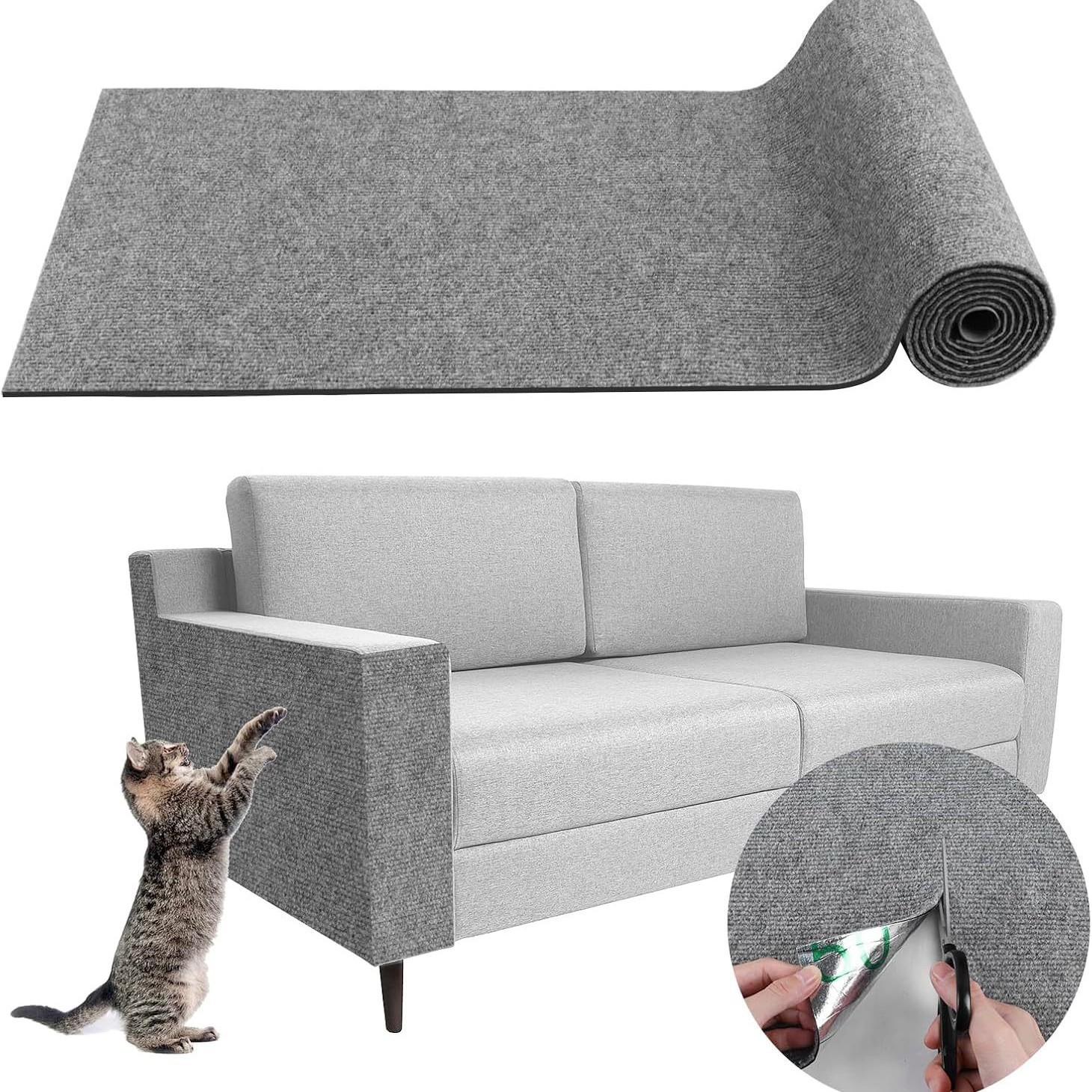 Cross-Border Wholesale Cat Scratching Wall Stickers to Protect Sofa Wall Stickers, Self-Adhesive, Scratch-Resistant and Non-Shedding, Cut at Will, Vertical Cat Scratching Board