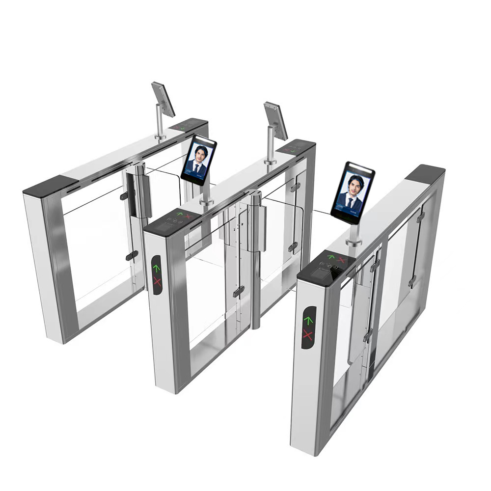 Quick Pass Door Swing Gate Pedestrian pass gate face recognition temperature measurement access control entrance and exit electronic sentry fingerprint gate