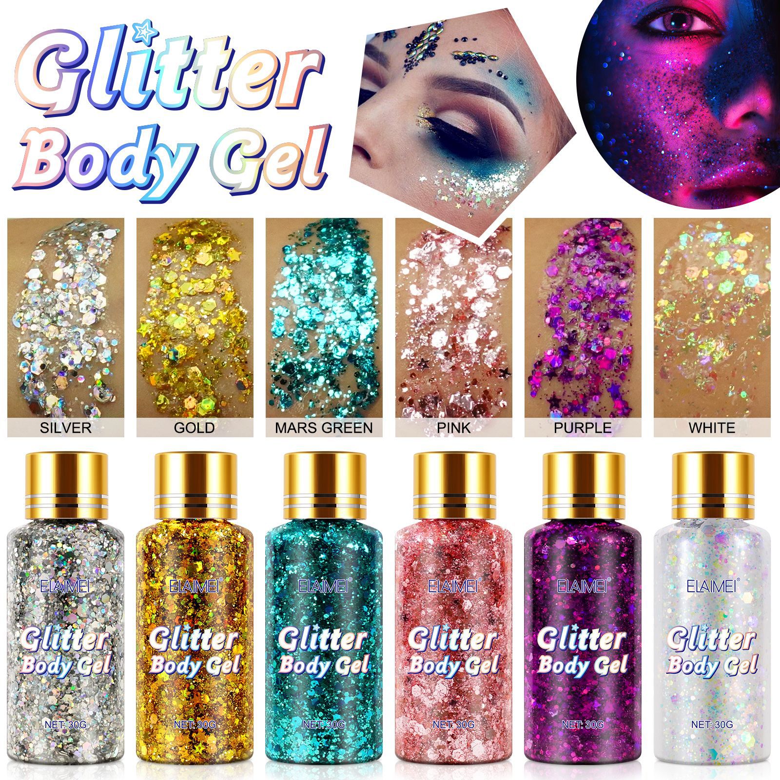 Cross-Border Elaimei Glitter Gel 30g