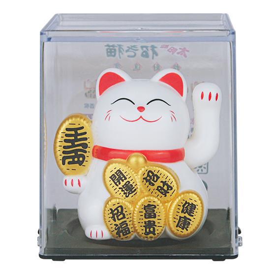 2inch Lucky Cat Cute Mini Small Solar-Powered Shop Waving Hand Decoration Ornament Home Table Lucky Waving Hand