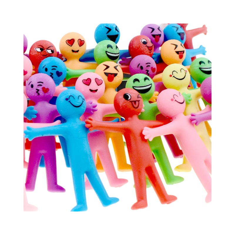 Tpr Minions Creative Smiley Face Emoji Stretchable Yellow Figure Stress Relief Toy Foldable Soft Rubber Vent Doll