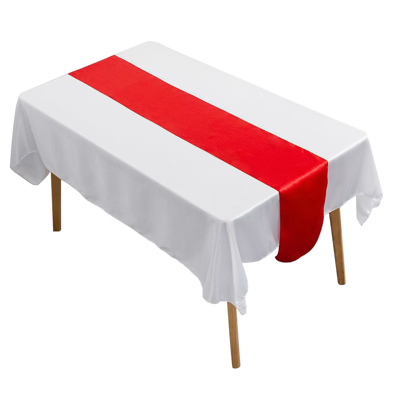 Factory wholesale solid color satin satin table runner high density lock edge wedding table cloth decoration simple modern European table runner