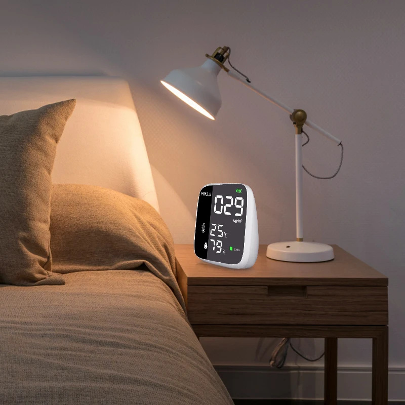 LED digital display PM2.5 dust detector laser scattering technology sensor compact desktop air quality detection